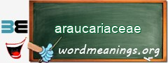 WordMeaning blackboard for araucariaceae